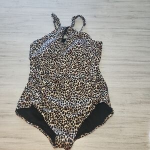 Miracle Brands Cruves One Piece Leopard Bathing Suit Women's Size 1x 16w-18w C5
